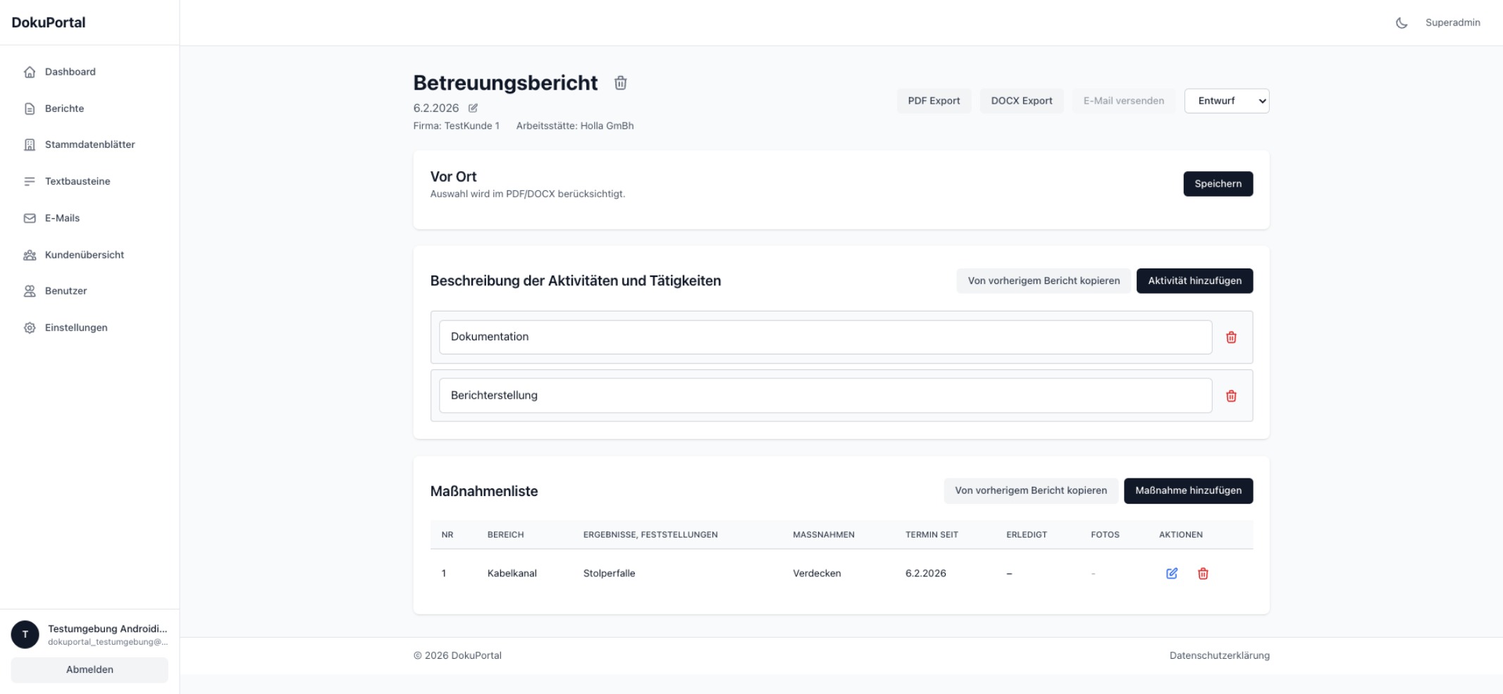Betreuungsbericht